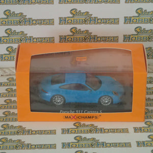 Maxichamps - 1/43 Scale - 2012 Porsche 911 Carrera S in Blue Diecast Model Replica