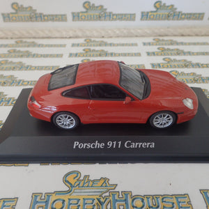 Maxichamps - 1/43 Scale - Porsche 911 Carrera 2001 in Orange Red Metallic Scale Model Replica