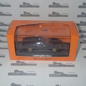 Maxichamps 940 103000 - 1/43 Scale Lamborghini Miura 1966 in Black Scale Model Replica crack in display case
