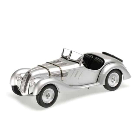 Minichamps - 1/18 Scale - 1936 BMW 328 in Silver Diecast Scale Model Replica