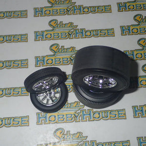 ACME A1800921W - 1/18 Scale Gasser Wheel and Tire Set - Show Chrome