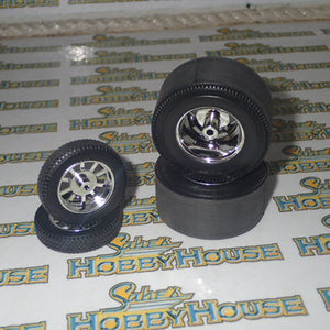 ACME A1800921W - 1/18 Scale Gasser Wheel and Tire Set - Show Chrome