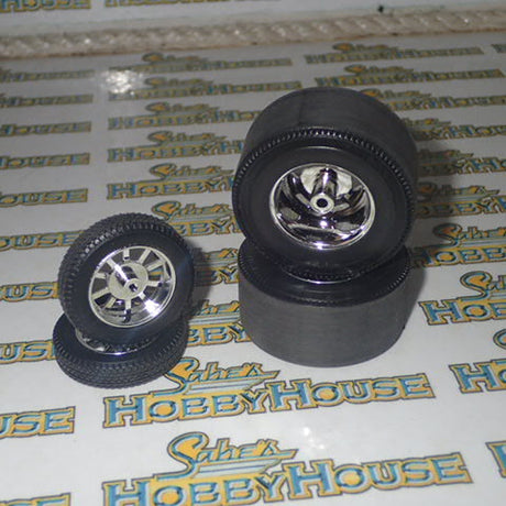 ACME A1800921W - 1/18 Scale Gasser Wheel and Tire Set - Show Chrome