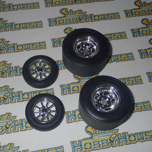 ACME A1800921W - 1/18 Scale Gasser Wheel and Tire Set - Show Chrome