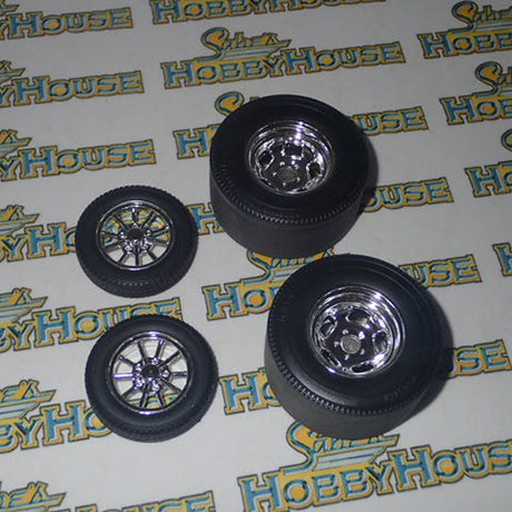 ACME A1800921W - 1/18 Scale Gasser Wheel and Tire Set - Show Chrome
