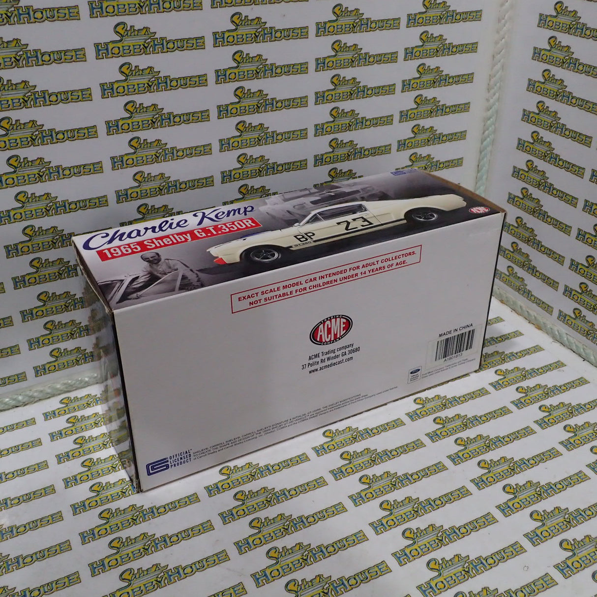 ACME A1801813 - 1/18 Scale Charlie Kemp 1965 Shelby G.T.350R only 123 Diecast Scale Model Replica's made