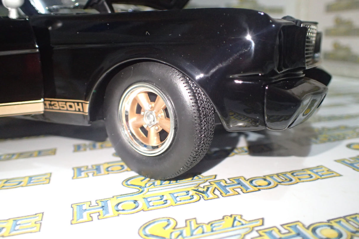 ACME A1801827 - 1/18 Scale #314 1966 Shelby GT350H Rent A Racer Black & Gold Custom Diecast Scale Model Replica