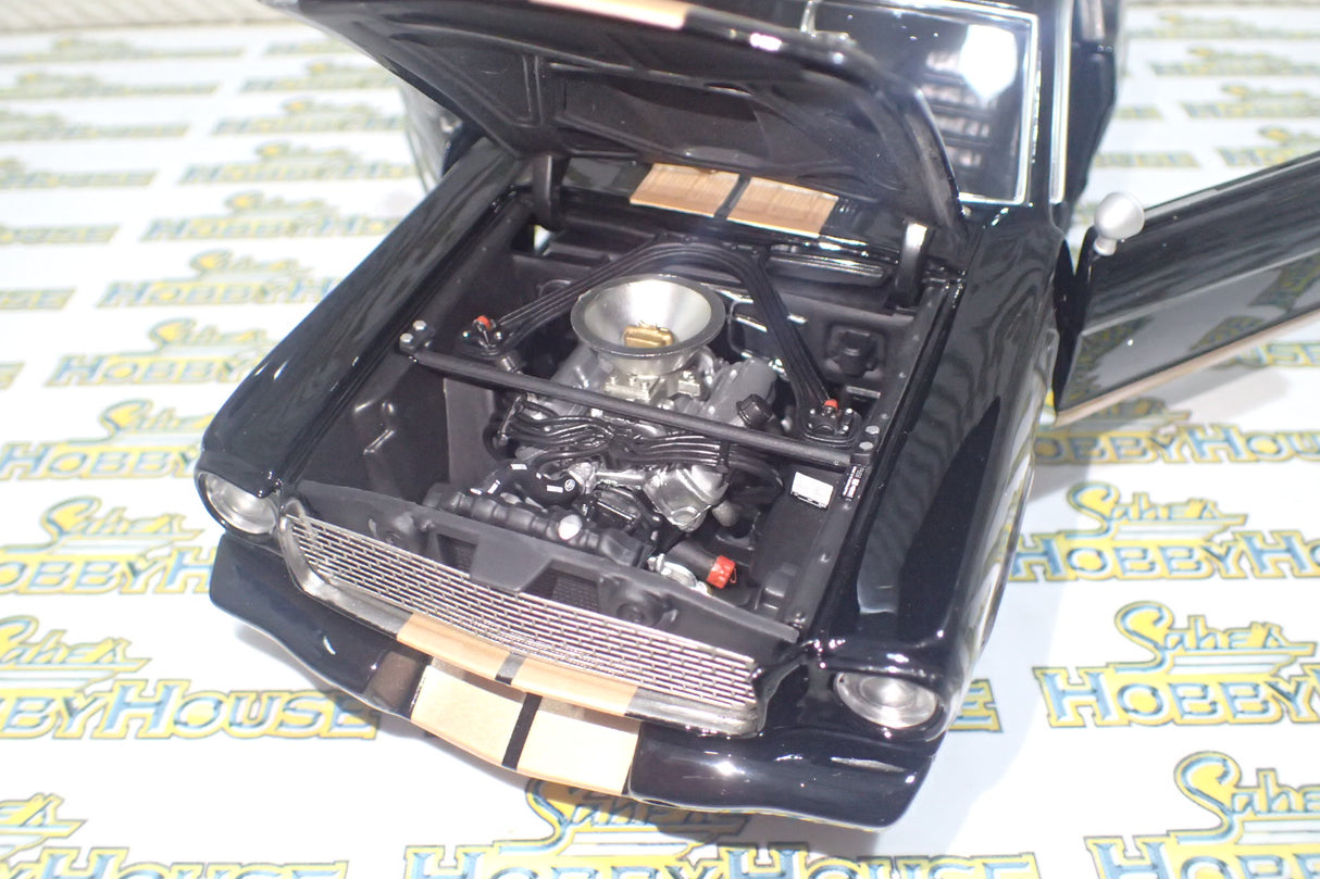 ACME A1801827 - 1/18 Scale #314 1966 Shelby GT350H Rent A Racer Black & Gold Custom Diecast Scale Model Replica