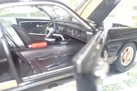 ACME A1801827 - 1/18 Scale #314 1966 Shelby GT350H Rent A Racer Black & Gold Custom Diecast Scale Model Replica