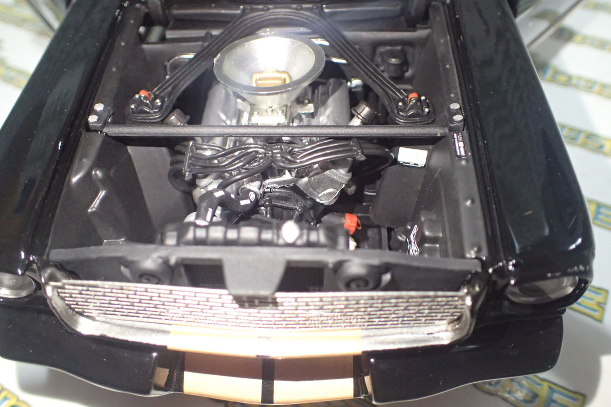 ACME A1801827 - 1/18 Scale #314 1966 Shelby GT350H Rent A Racer Black & Gold Custom Diecast Scale Model Replica