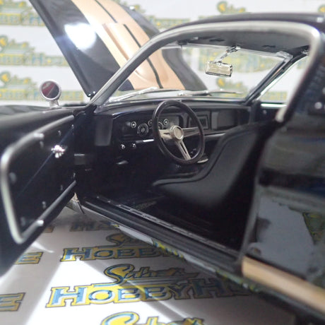 ACME A1801827 - 1/18 Scale #314 1966 Shelby GT350H Rent A Racer Black & Gold Custom Diecast Scale Model Replica