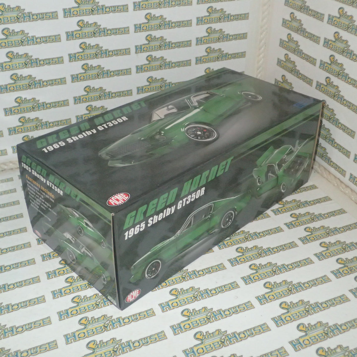 ACME A1801845 - 1/18 Scale 1965 SHELBY GT350R STREET FIGHTER - GREEN HORNET Diecast Scale Model Replica