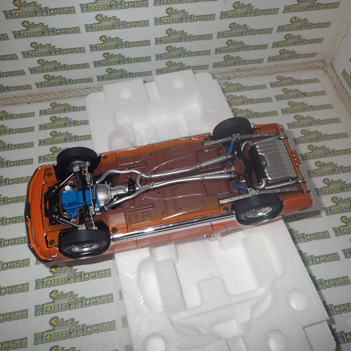 ACME A1801873 - 1/18 Scale 1968 SHELBY GT500 KR - WT COLOR CODE 5107 - WT #6 Diecast Scale Model Replica