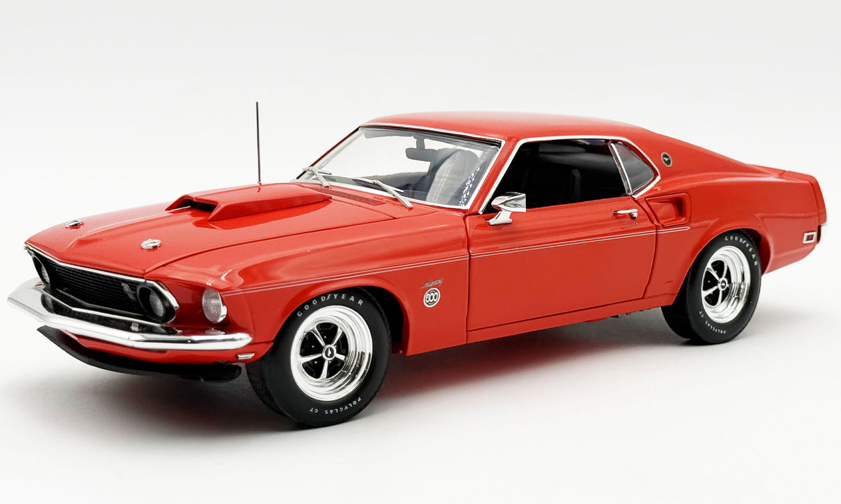 ACME A1801890 -1/18 1969 Ford Mustang 600 Flower Power Red Diecast Scale Model Replica
