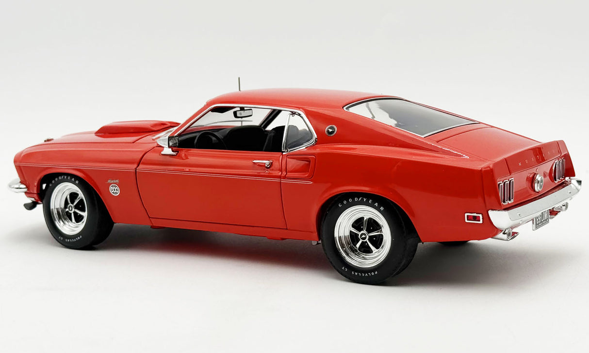 ACME A1801890 -1/18 1969 Ford Mustang 600 Flower Power Red Diecast Scale Model Replica