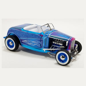 ACME A1805024 - 1/18 Scale 1932 FORD HOT ROD ROADSTER BLUE FLAME Diecast Scale Model Replica