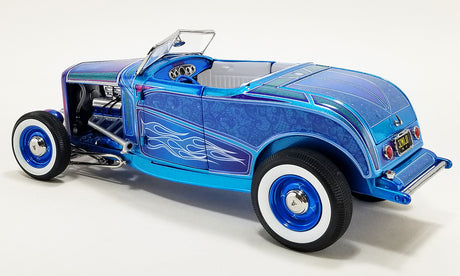 ACME A1805024 - 1/18 Scale 1932 FORD HOT ROD ROADSTER BLUE FLAME Diecast Scale Model Replica