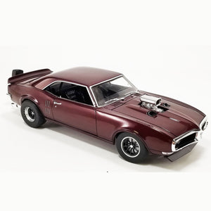 ACME A1805216 - 1/18 Scale 1968 PONTIAC FIREBIRD DRAG OUTLAWS Custom Maroon Metallic Diecast Scale Model Replica