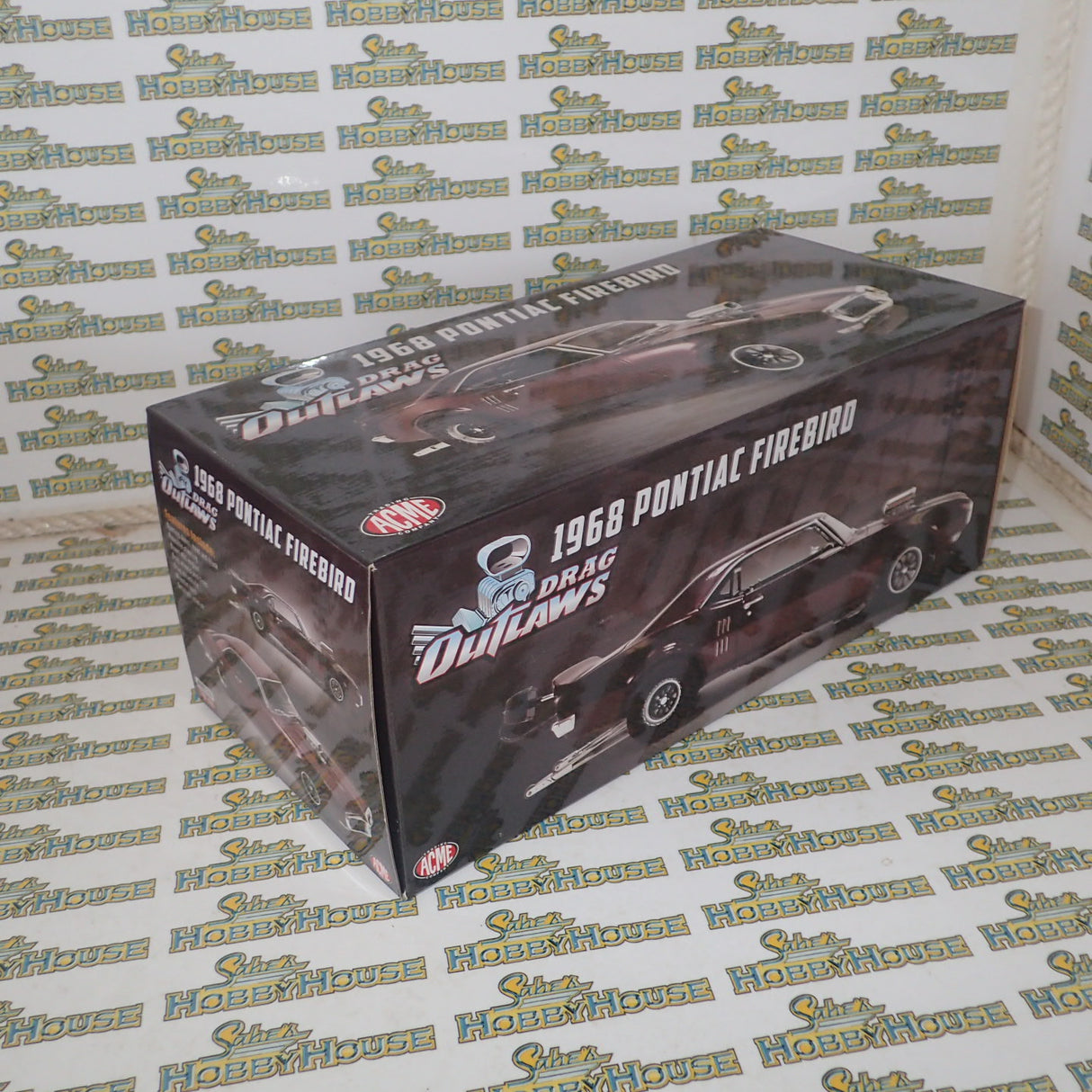 ACME A1805216 - 1/18 Scale 1968 PONTIAC FIREBIRD DRAG OUTLAWS Custom Maroon Metallic Diecast Scale Model Replica