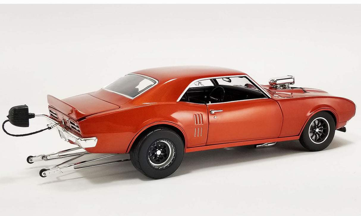 ACME A1805217 - 1/18 Scale 1968 PONTIAC FIREBIRD DRAG OUTLAWS Custom Metallic Orange Diecast Scale Model Replica