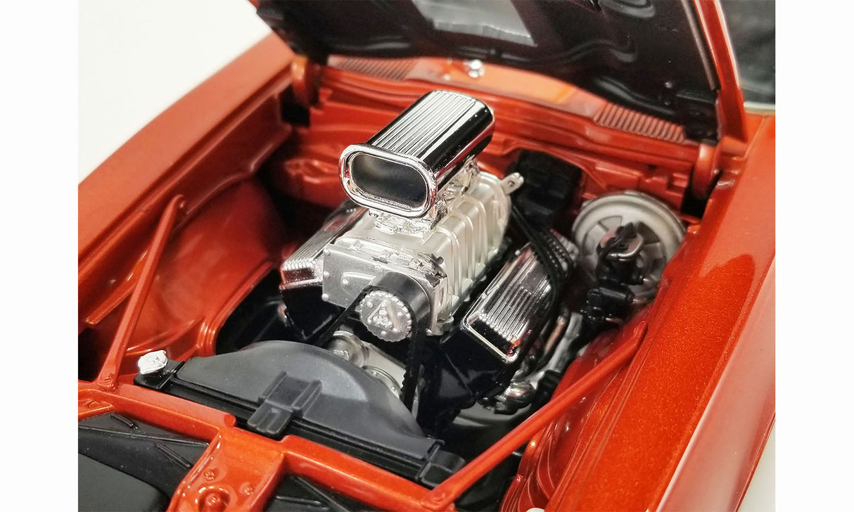 ACME A1805217 - 1/18 Scale 1968 PONTIAC FIREBIRD DRAG OUTLAWS Custom Metallic Orange Diecast Scale Model Replica