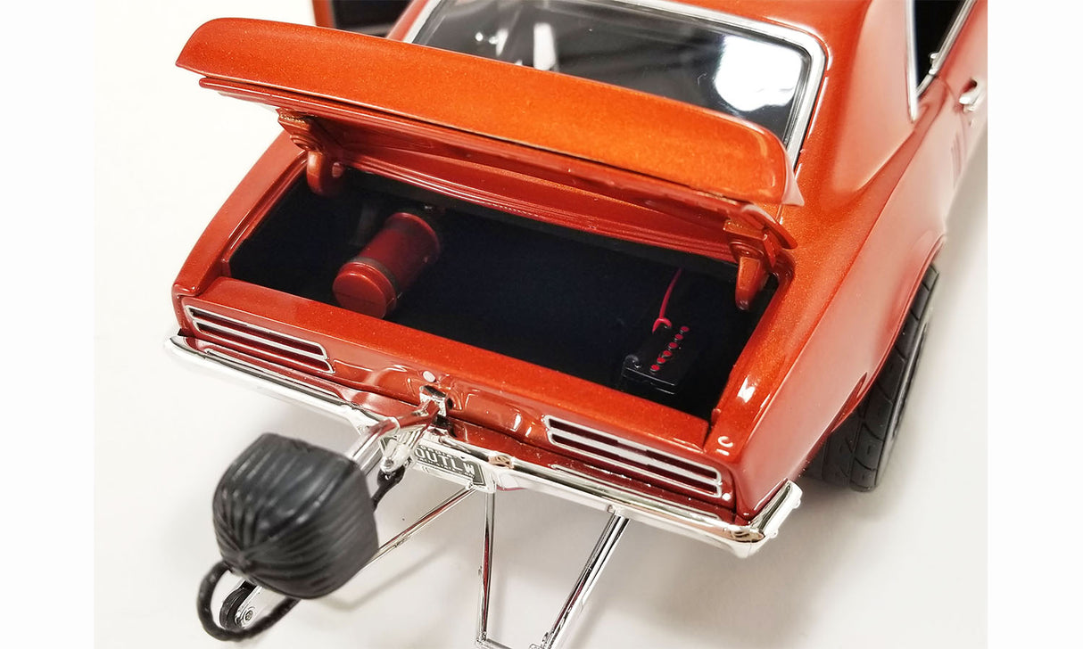 ACME A1805217 - 1/18 Scale 1968 PONTIAC FIREBIRD DRAG OUTLAWS Custom Metallic Orange Diecast Scale Model Replica