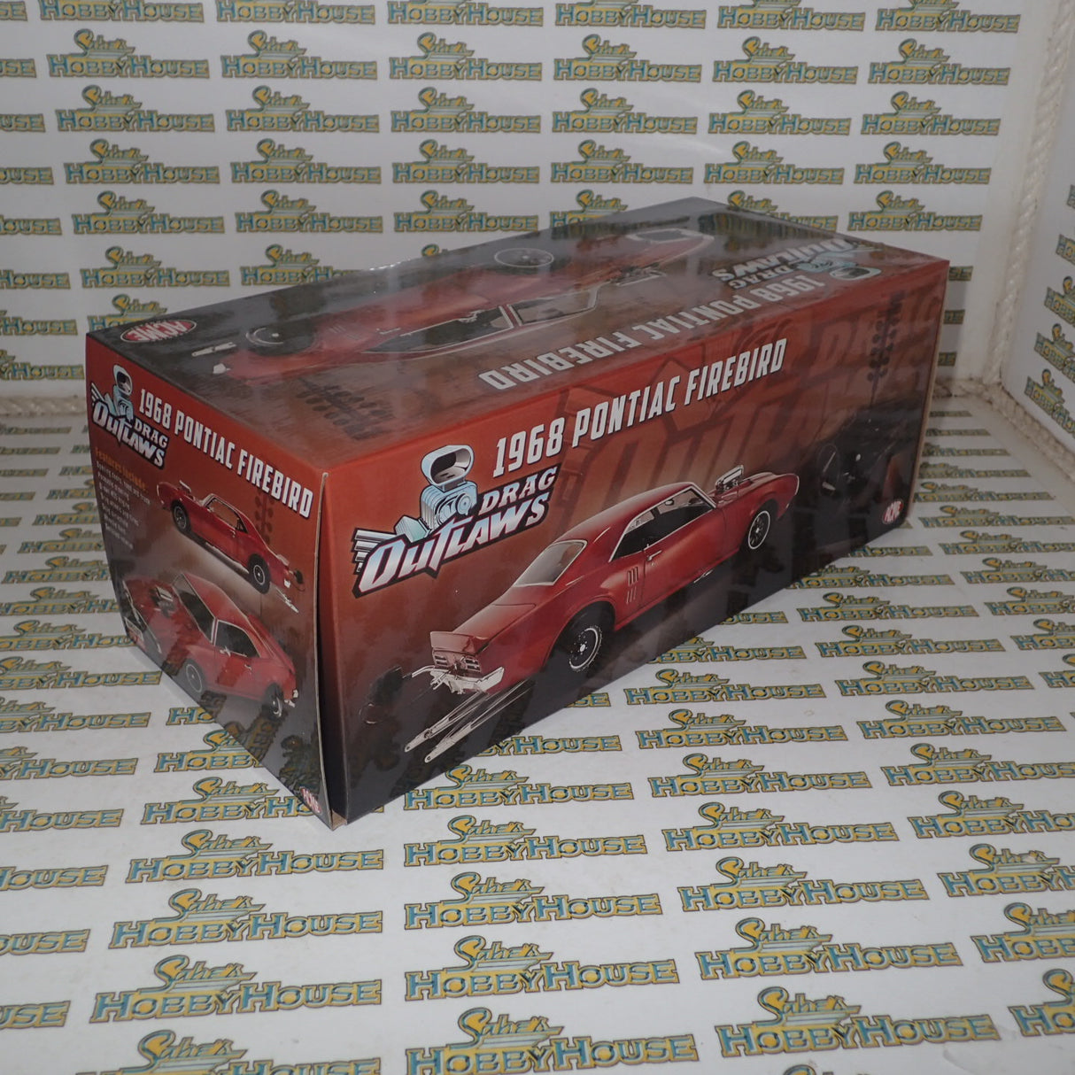 ACME A1805217 - 1/18 Scale 1968 PONTIAC FIREBIRD DRAG OUTLAWS Custom Metallic Orange Diecast Scale Model Replica