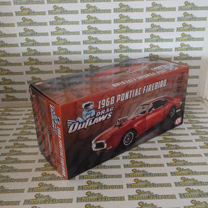 ACME A1805217 - 1/18 Scale 1968 PONTIAC FIREBIRD DRAG OUTLAWS Custom Metallic Orange Diecast Scale Model Replica