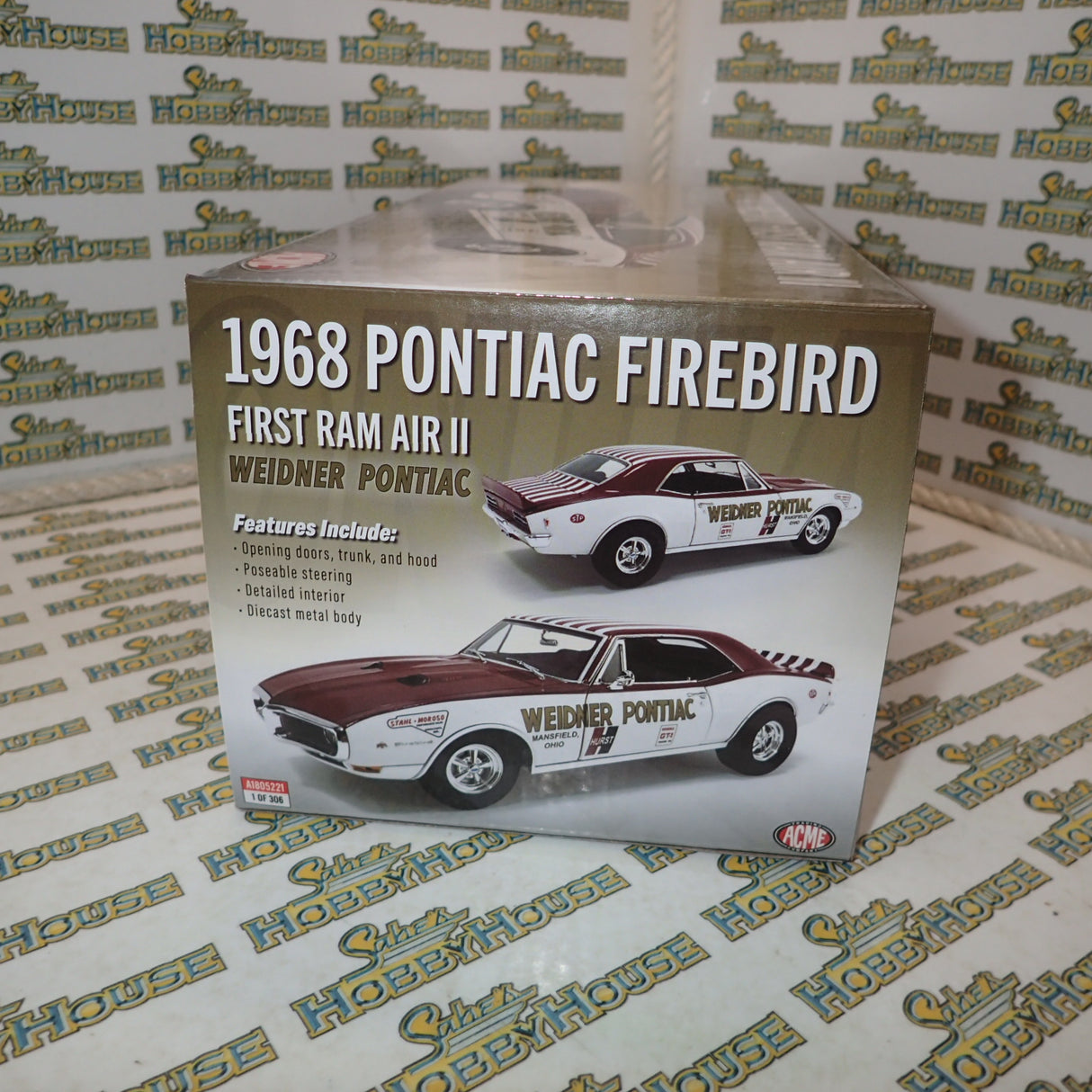 ACME A1805221 - 1/18 Scale 1968 Pontiac Firebird First Ram Air II - Weidner Pontiac Drag Die-Cast Model Replica