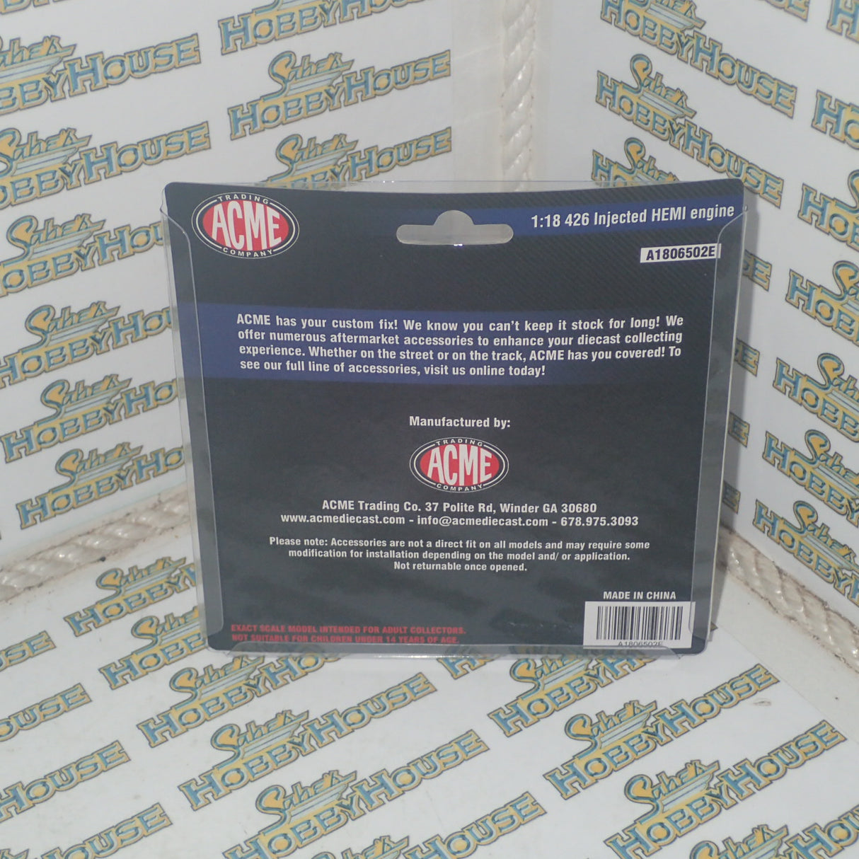 ACME A1806502E - 1/18 Scale 426 Injected Hemi Engine with Transmission