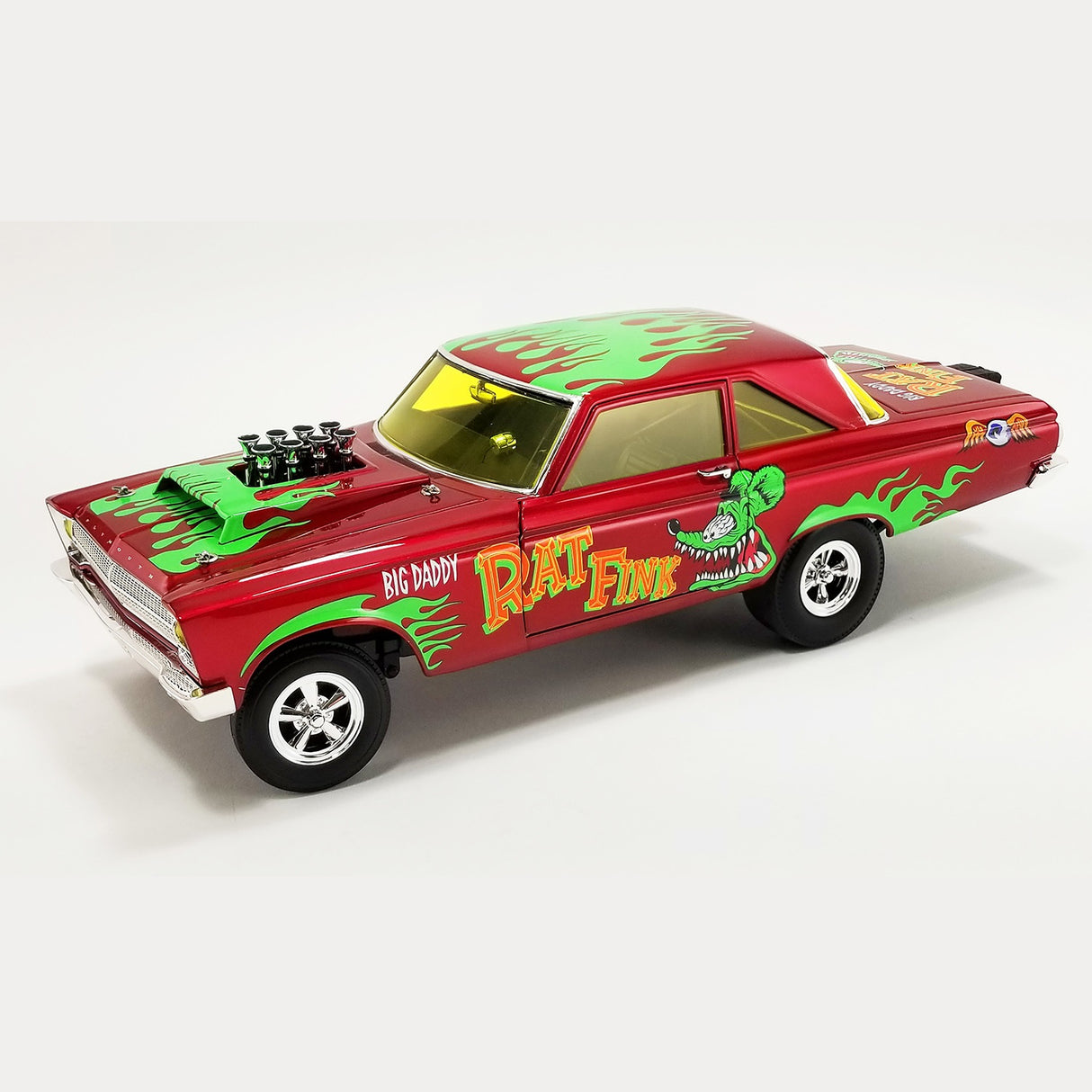 ACME A1806508 - 1/18 Scale 1965 PLYMOUTH AWB RAT FINK Diecast Scale Model Replica