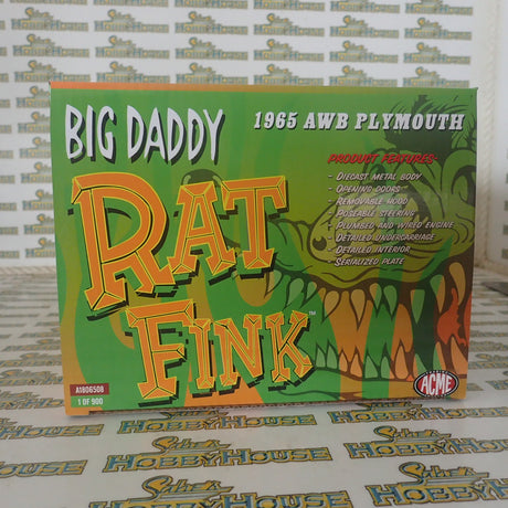 ACME A1806508 - 1/18 Scale 1965 PLYMOUTH AWB RAT FINK Diecast Scale Model Replica