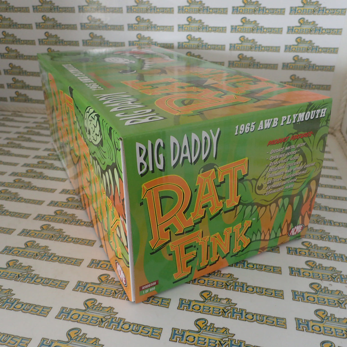 ACME A1806508 - 1/18 Scale 1965 PLYMOUTH AWB RAT FINK Diecast Scale Model Replica