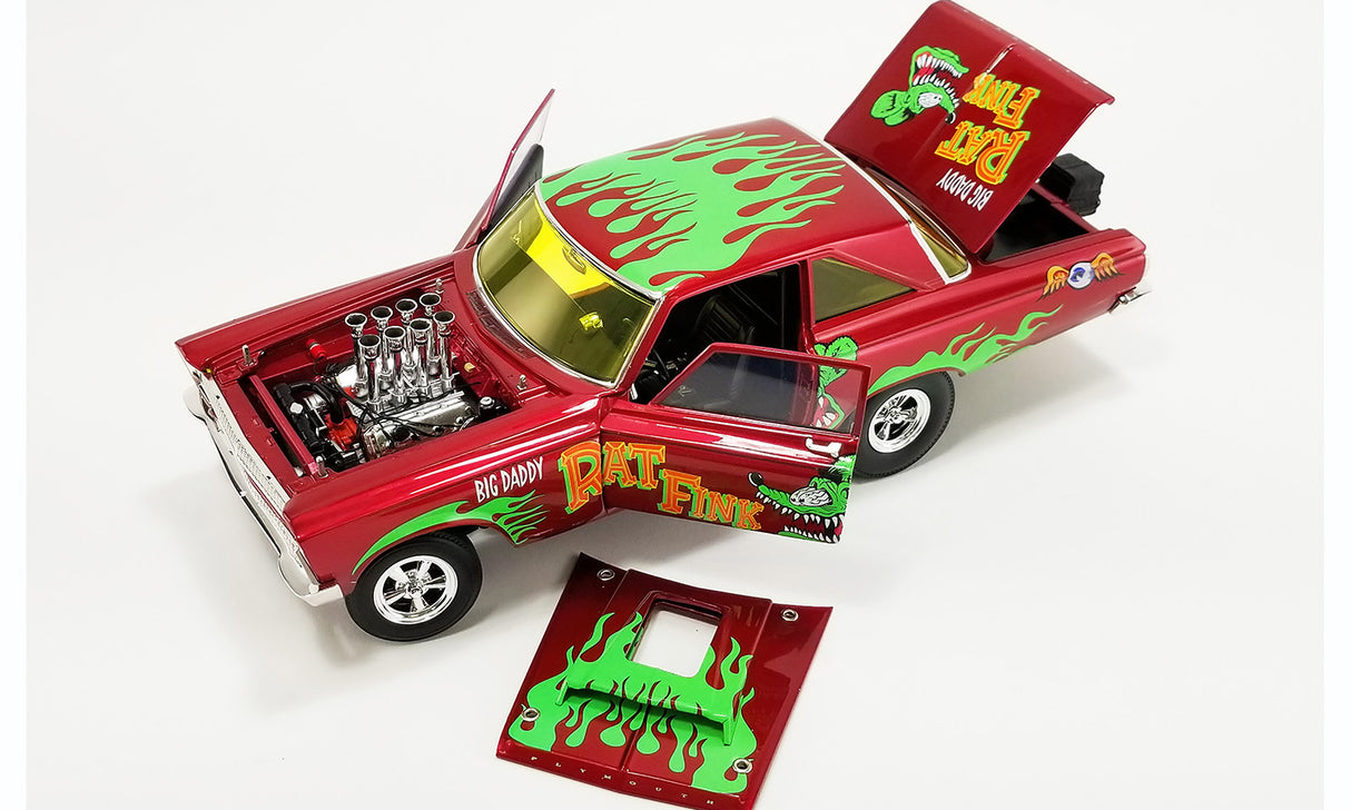 ACME A1806508 - 1/18 Scale 1965 PLYMOUTH AWB RAT FINK Diecast Scale Model Replica
