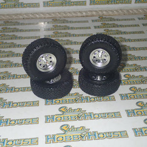 ACME A1807215W - 1/18 Scale Off Road Wheel & Tire Set - Polished Aluminum