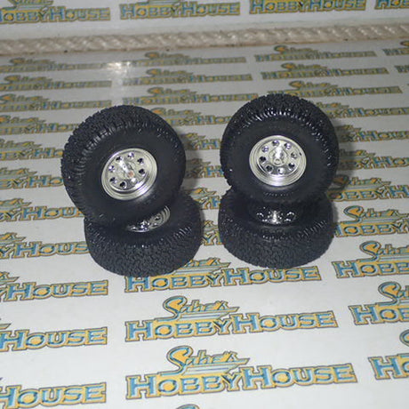 ACME A1807215W - 1/18 Scale Off Road Wheel & Tire Set - Polished Aluminum