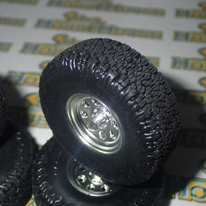 ACME A1807215W - 1/18 Scale Off Road Wheel & Tire Set - Polished Aluminum