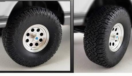 ACME A1807215W - 1/18 Scale Off Road Wheel & Tire Set - Polished Aluminum