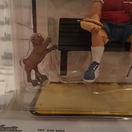 Woodland Scenics A2521 - Scenic Accents G Scale Man on Bench with Dog Plastic Figures