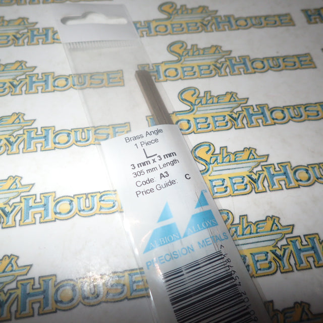 Albion Alloys A3 - Precision Metals Brass Angle L (3mm X 3mm) 305mm Long