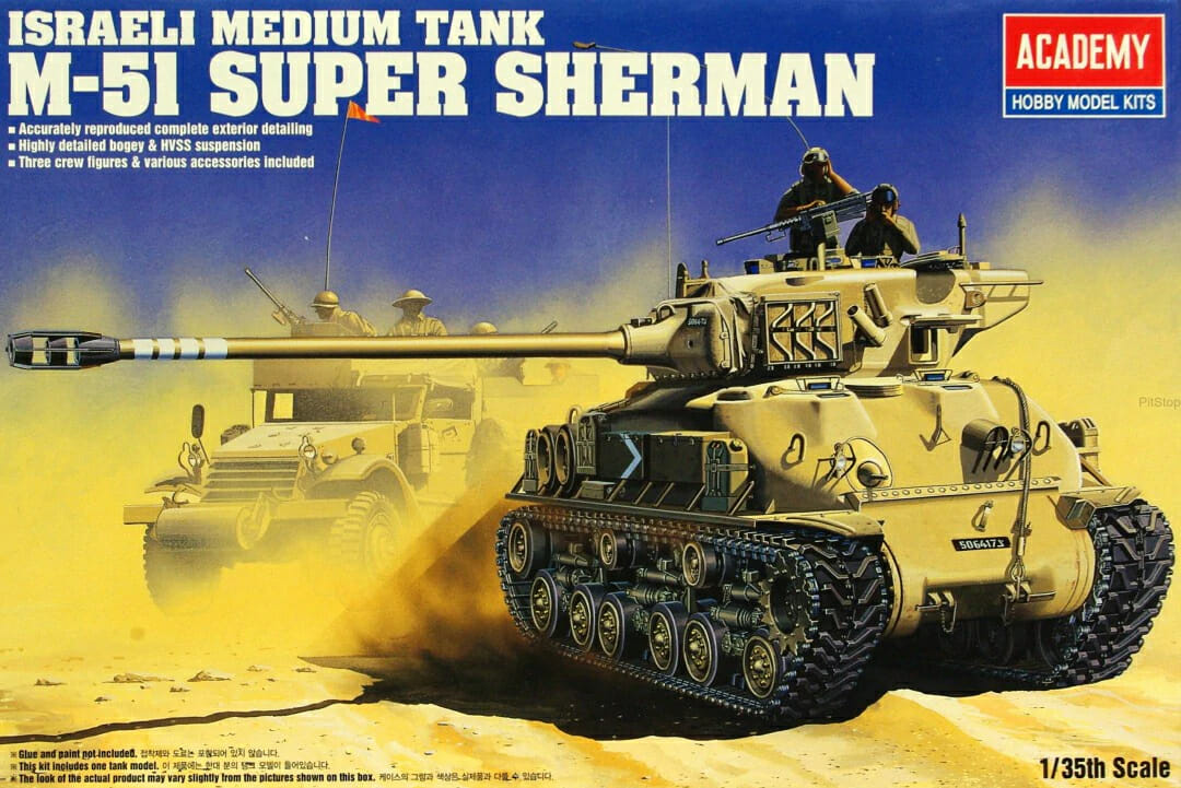 Academy - 1/35 Scale 13254 IDF M-51 SUPER SHERMAN Plastic Model Kit