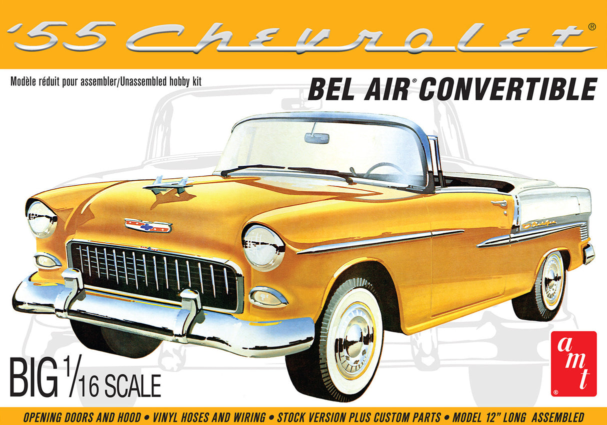 AMT 1134 - 1/16 Scale 1955 Chevy Bel Air Convertible Plastic Model Kit