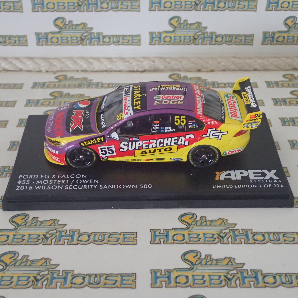 APEX Replicas AR41421 - 1/43 Scale Wilson Security #55 Mostert/Owen 2016 Sandown 500 Ford FG-X Falcon Scale Model Replica