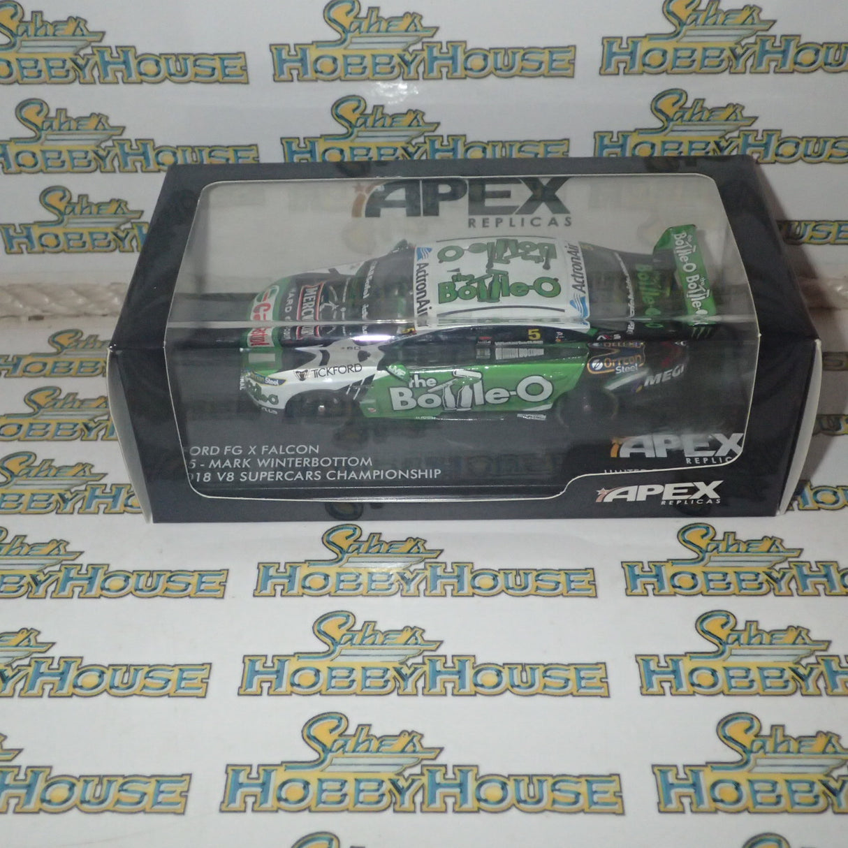 Apex Replicas AR41429 - 1/43 Scale - The Bottle-O Racing Team Ford FG-X Falcon #5 Mark Winterbottom 2018 V8 Supercars Championship Diecast Scale Model Replica