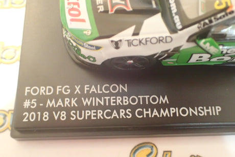 Apex Replicas AR41429 - 1/43 Scale - The Bottle-O Racing Team Ford FG-X Falcon #5 Mark Winterbottom 2018 V8 Supercars Championship Diecast Scale Model Replica