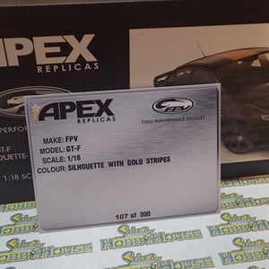 Apex Replicas AR80605 - 1/18 Scale FPV GT-F 2014 in Silhouette with Gold Stipes