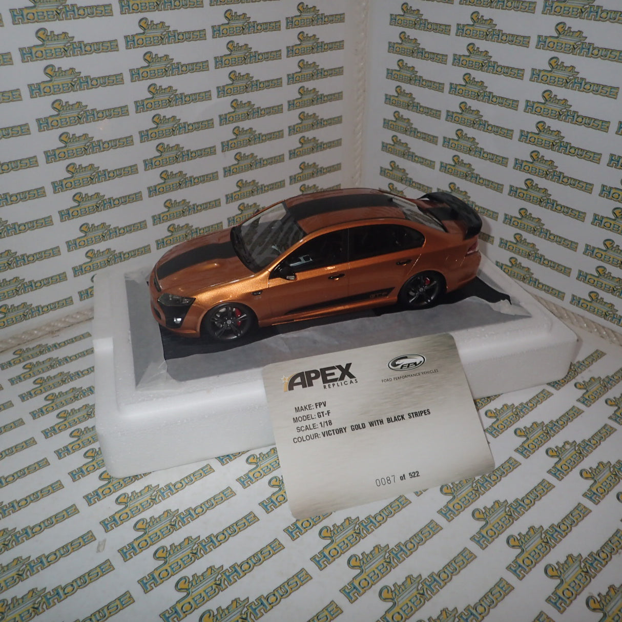Apex Replicas AR80607 - 1/18 Scale FPV GT-F 2014 in Victory Gold with Black Stripes Scale Model Replica