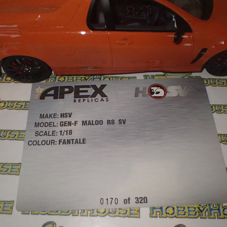Apex Replicas AR81802 - 1/18 Scale Gen-F Maloo R8 2014 in Fantale Orange Scale Model Replica