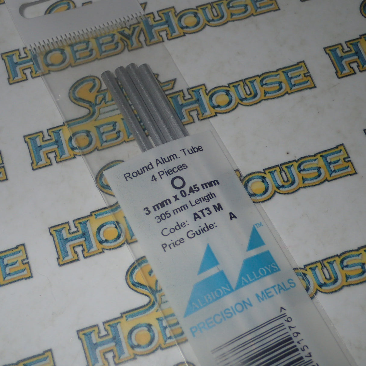 Albion Alloys AT3 M - Precision Metals - Aluminum Round Tube (3mm X 0.45mm) 300mm Long