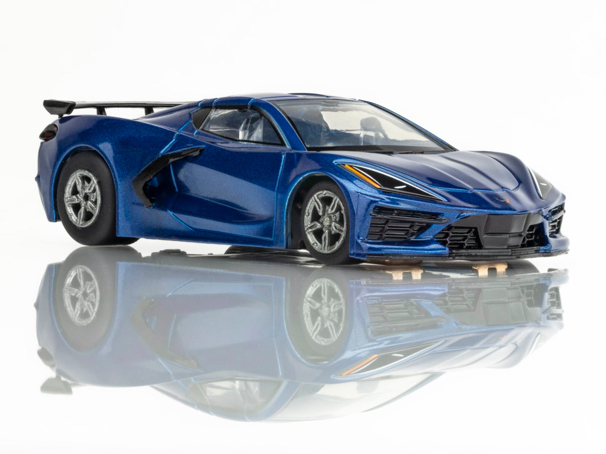 AFX 22094 - HO Scale Corvette C8 Riptide Blue Metallic Slot Car